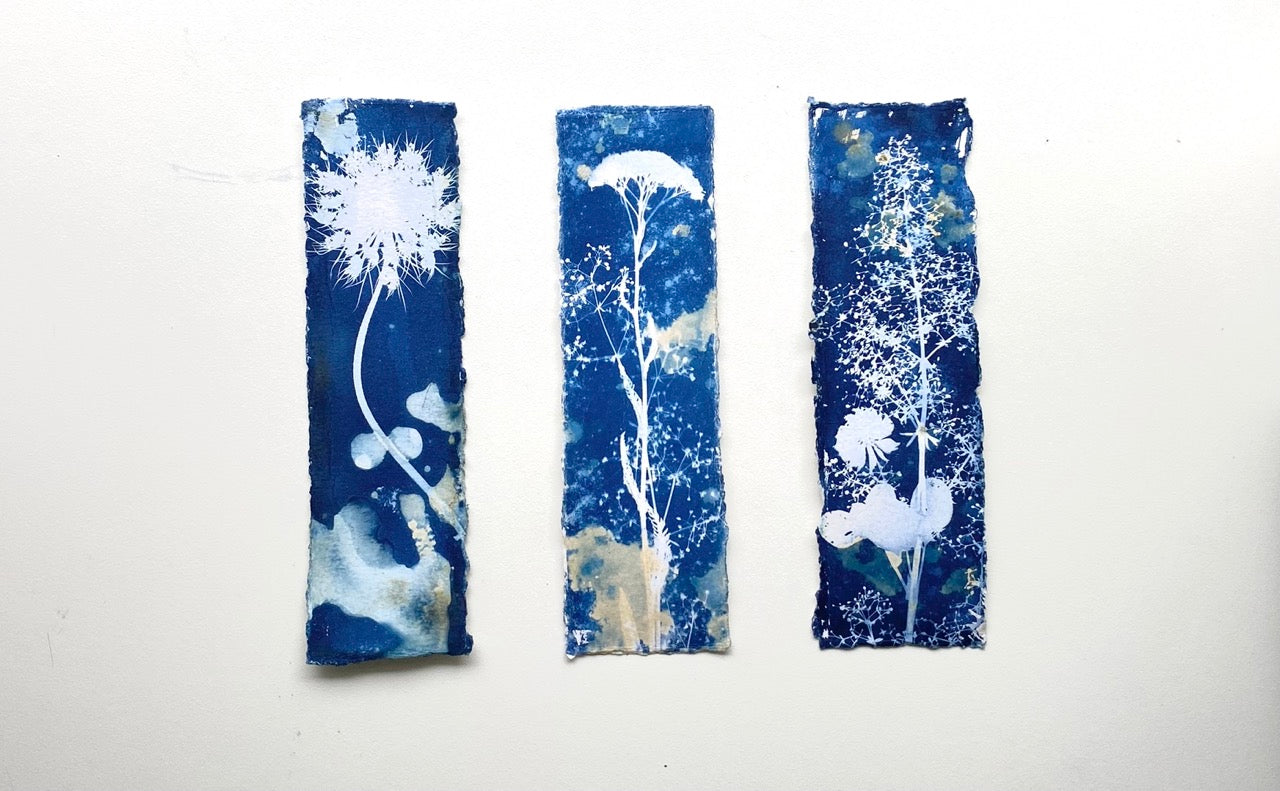 cyanotype bookmarks by April Arleine